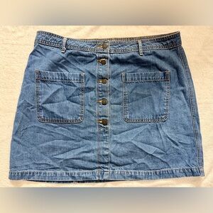 Old Navy Blue Button-Front Denim Skirt